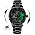 Montre homme de luxe en forme de roue de voiture – Acier inoxydable à quartz