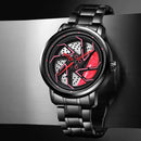 Reloj de lujo con ruedas de coche para hombre – Cuarzo de acero inoxidable
