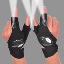 Guantes con linterna LED: impermeables, sin dedos, para exteriores 